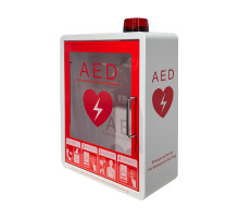 Металлический настенный бокс с сигнализацией для дефибриллятора AED Amoul